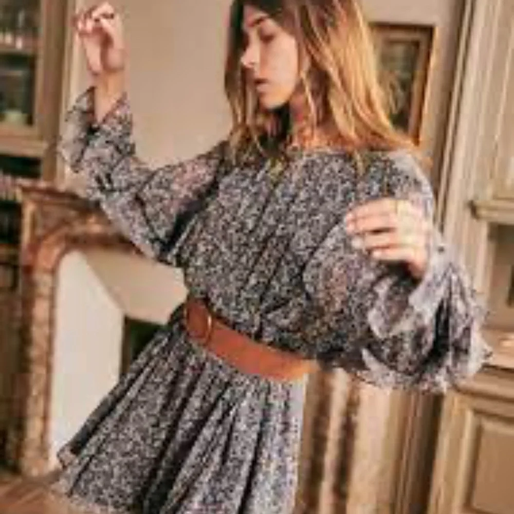 Suzanne Robe Lali Blooming Bleu Size 42 - Picture 2 of 3